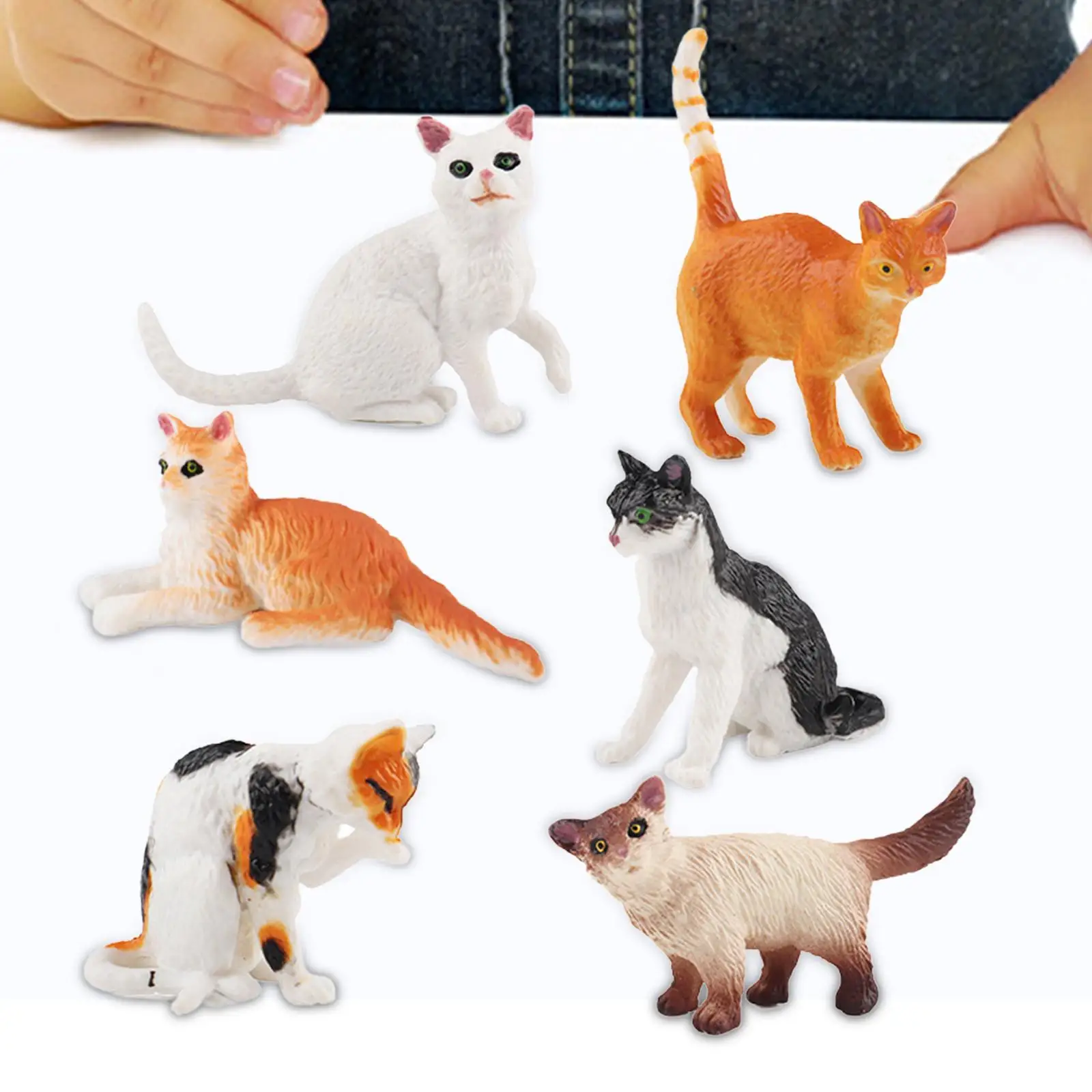 Simulation Cat Toy Animal Model Home Decoration Collectibles Realistic Ornament Figurine for Office Yard Study Presents Kids