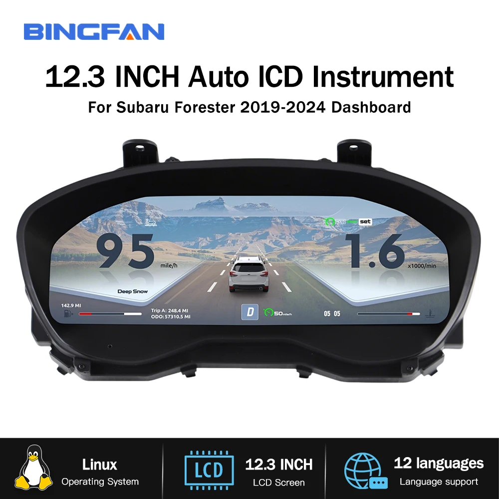 Pantalla LCD para Subaru Forester 2019-2024, Velocímetro, Panel de Instrumentos Digital, Cabina Virtual, Carplay 1