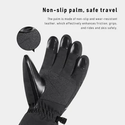 Waterproof Winter Warm Ski Gloves Windproof High Reflective Logo Riding Gloves Thickness Unisex Touch Screen Camping Gloves