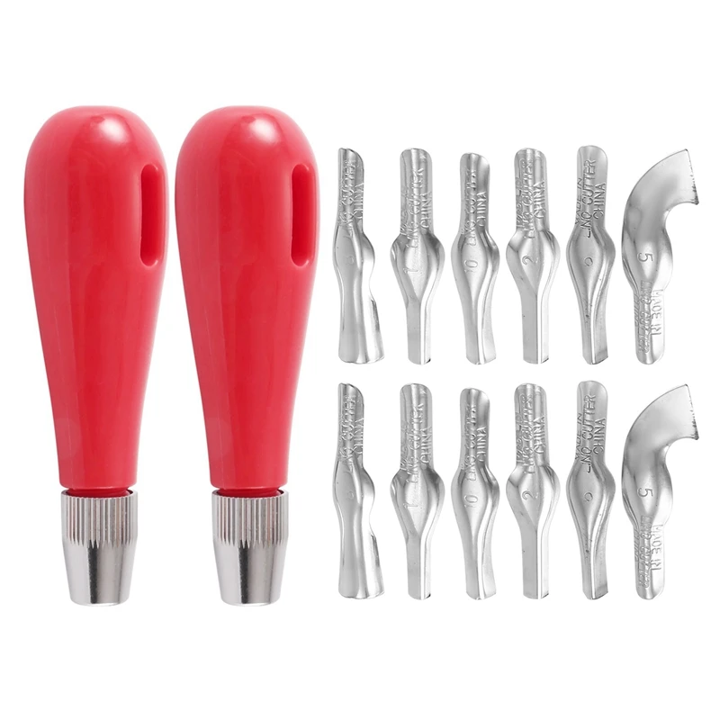 Linoleum Cutter Set,4 Sets Craft Lino Cutters With 12 Assorted Blades