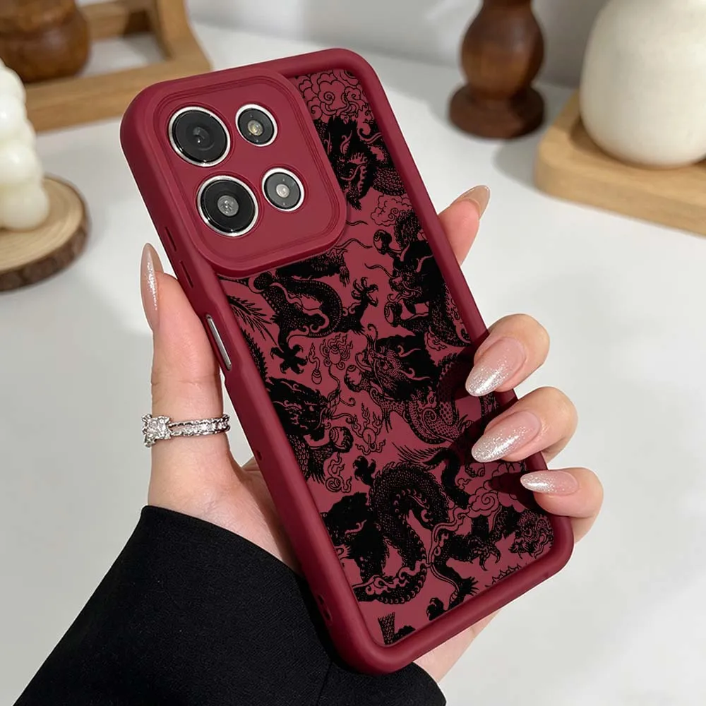 Luxurious Black Dragon Pattern Phone Case Cover