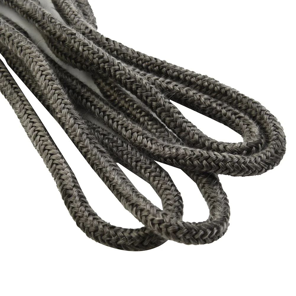10/12mm Dark Gray Gasket Cord Stove Door Fireplace Cord 2m Fiberglass High Temperature Fireproof Sealing Rope Replacement