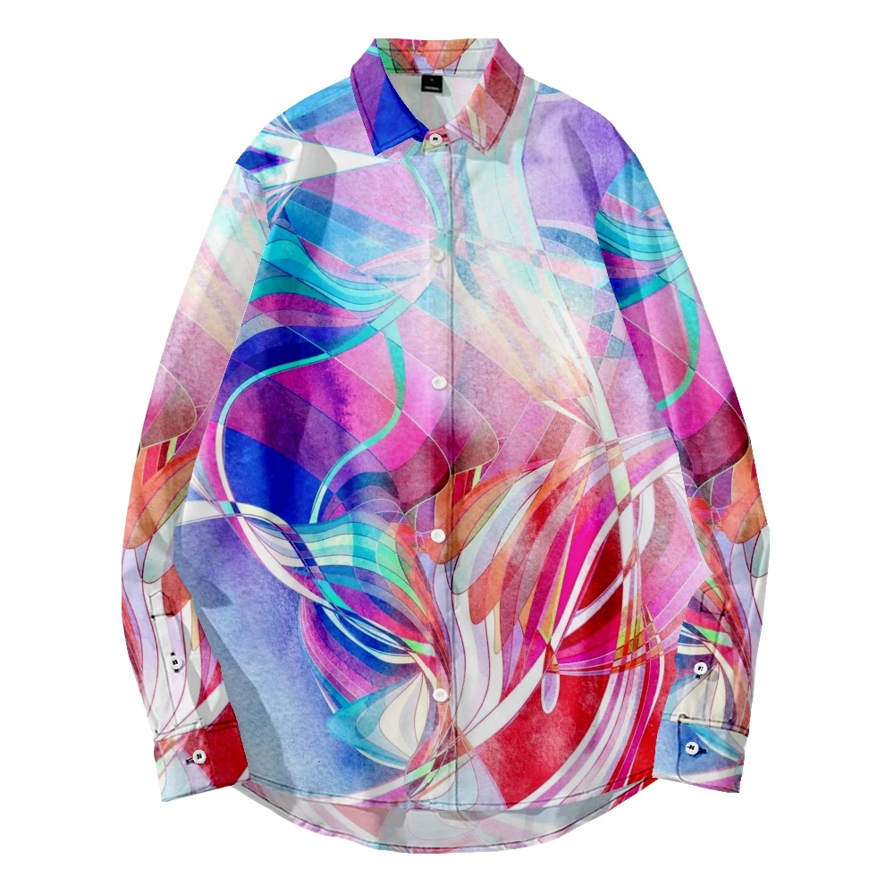 

2022 new original risk-free 3D printing breathable large men's long sleeve shirt men's long sleeve top Color Nebula