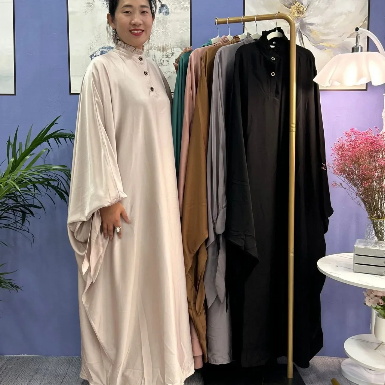 Muslim Abaya Dress Dubai  Dresses Loose Batwing Abayas for Women African Kaftan Robe Eid Mubarak Islam  عبايات نسائيه