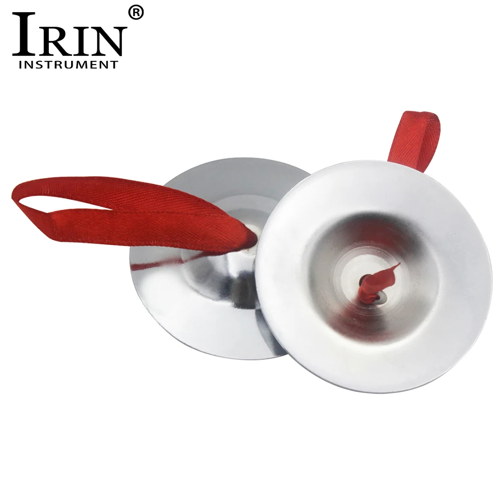IRIN 1 Pairs Brass Finger Cymbals Belly Dance Indian Dance Silver Finger Cymbals With Rope Diameter 6.5cm Percussion Instrument