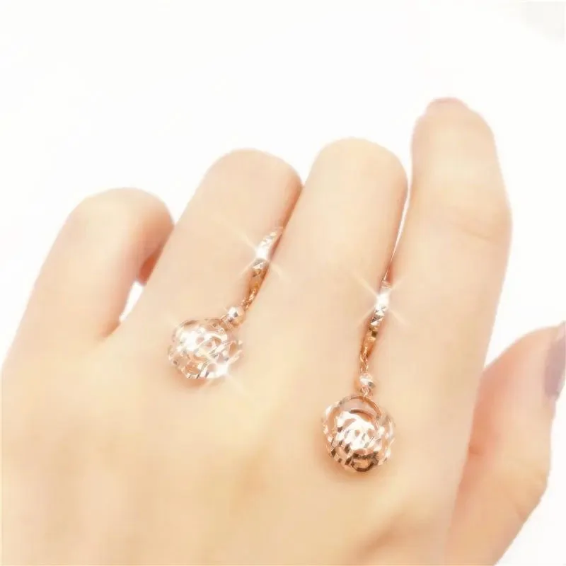 Фото Серьги женские с ажурными цветами, из розового золота 585 пробы №5
