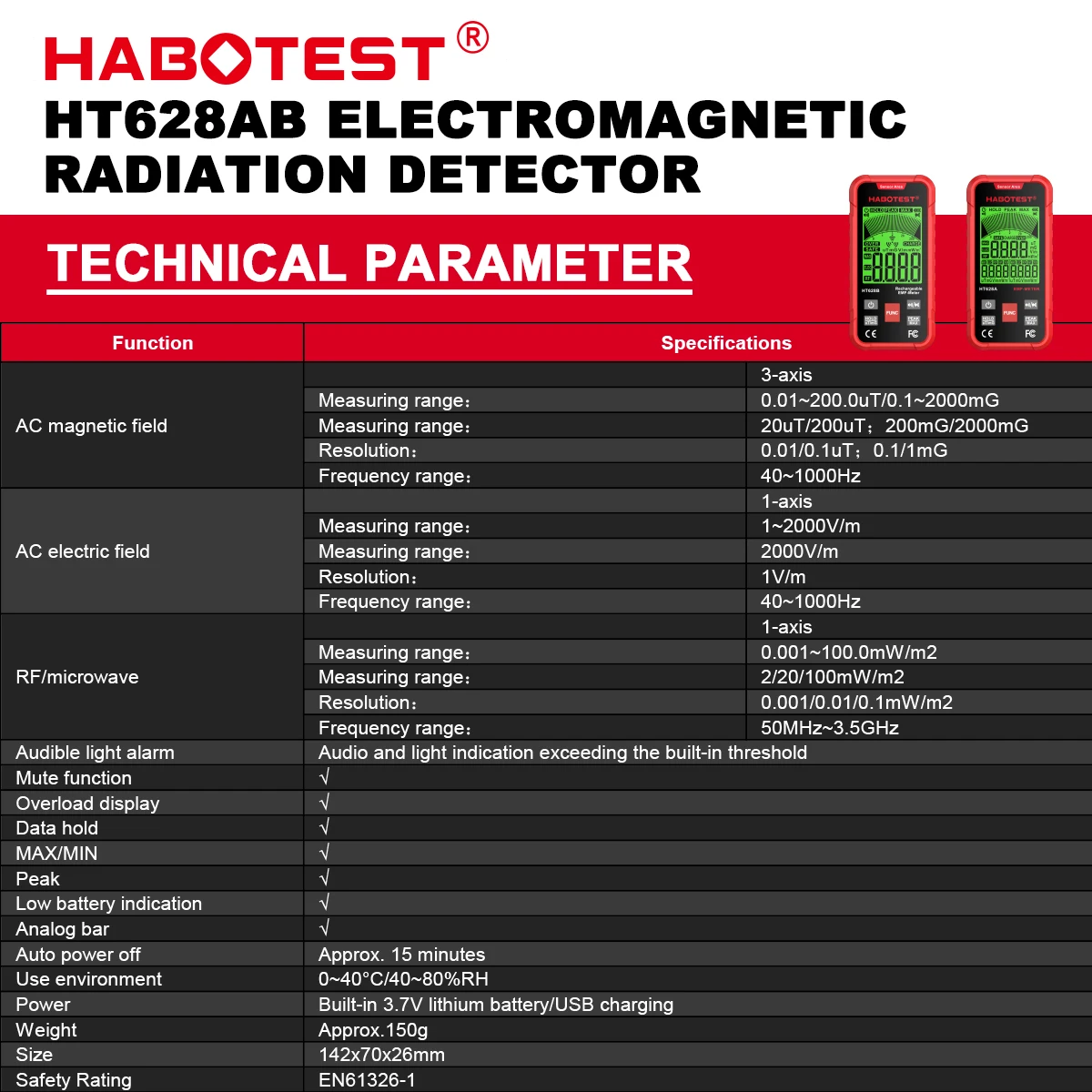 Electromagnetic Radiation Detector EMF Meter Electric Field Magnetic Field Tester RF Radiation Frequency Detector radiation detector,emf meter tester