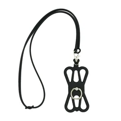Universal Silicone Cell Phone Lanyard Necklace Sling Holder (Black)