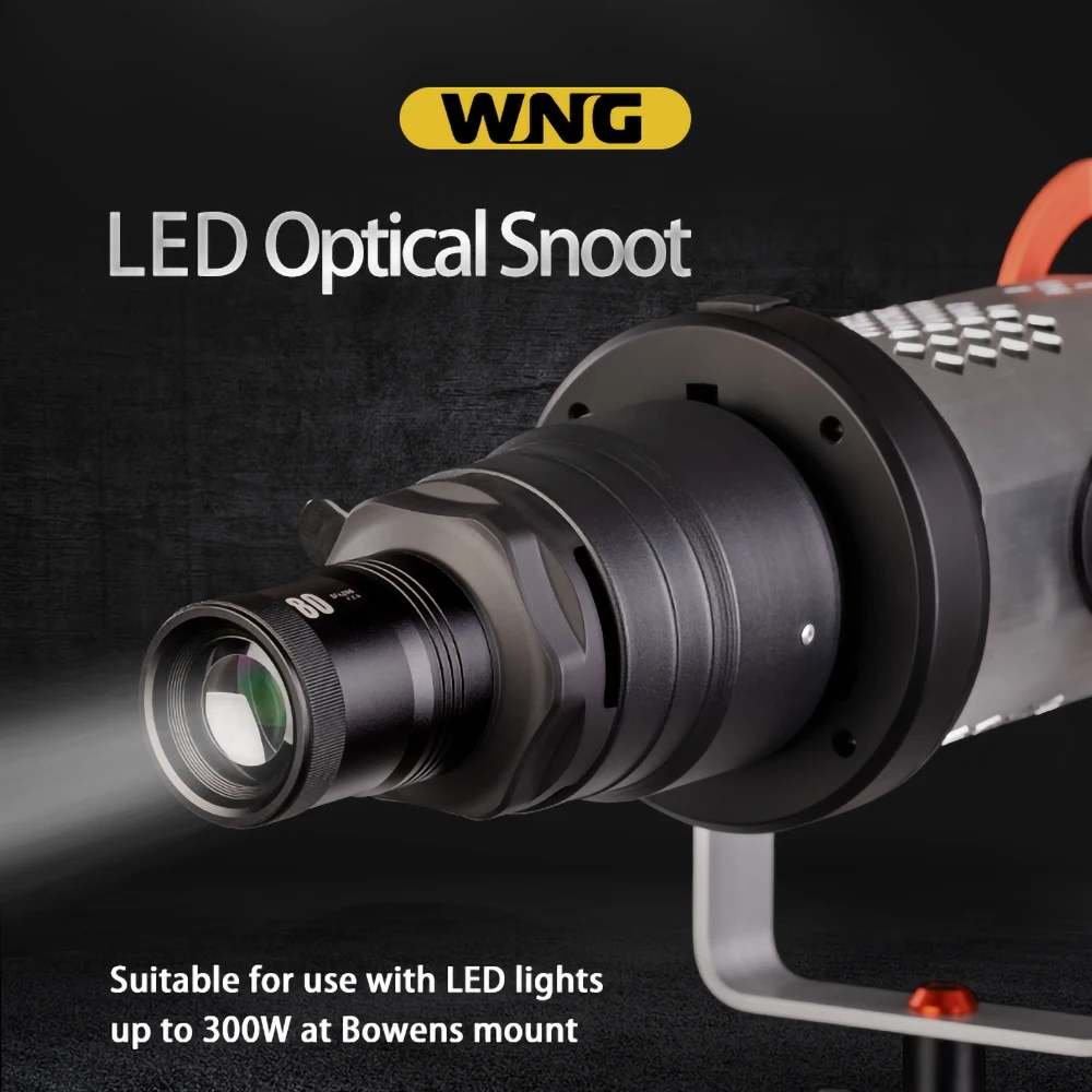 Description Picture 2 of itemBowens Mount Flash Snoot Conical Lens Video Artist Modelling Shape Photo Studio Light Kit with 80mm Lens 25 Gobos Kit