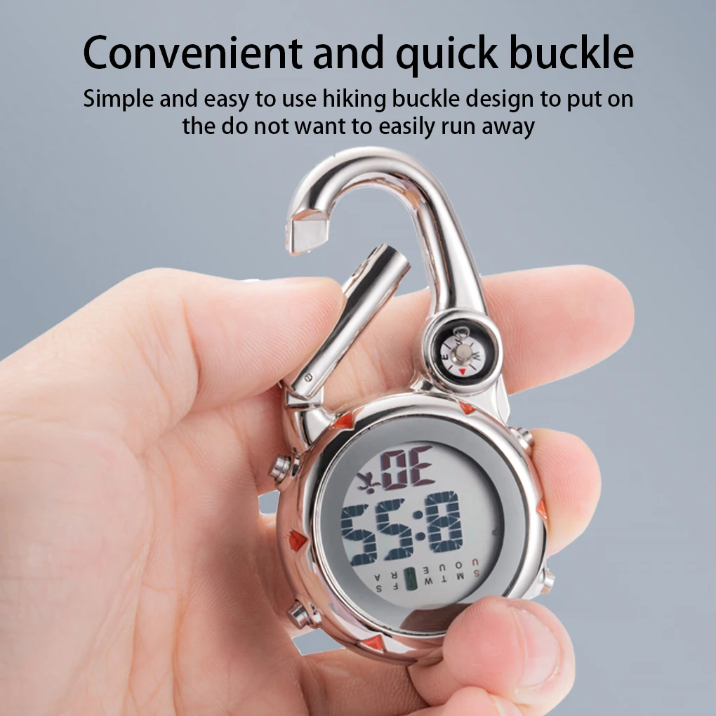 Carabiner Clip Watches Clock Electronic Luminous Watch Display Clocks