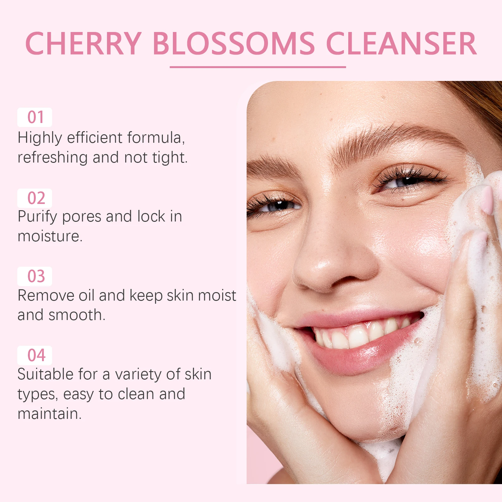 Cherry Blossom Facial Cleanser Deep Cleansing Oil Control Moisturizing Non Tightness Hydrating Facial Cleanser Suitable All Skin 2