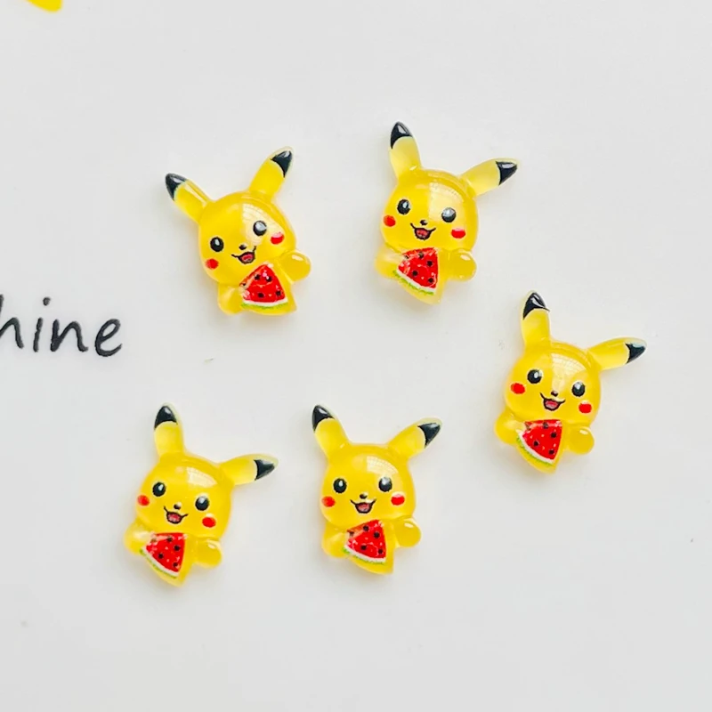 Resin Pikachu Ornament Jewelry Manicure Hairwear Accessories 50Pcs 10*12mm candy resin ornaments resin nail art crafts resin jewelry accessories cartoon animals nail art accessories cartoon animal nail art crafts resin embellishments