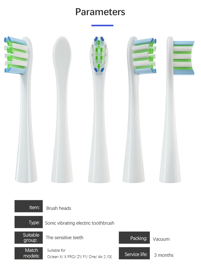 Description Picture 5 of itemReplacement Brush Heads for Oclean X/ X PRO/ Z1/ F1/ One/ Air 2 /SE Sonic Electric Toothbrush DuPont Soft Bristle Nozzles Refill