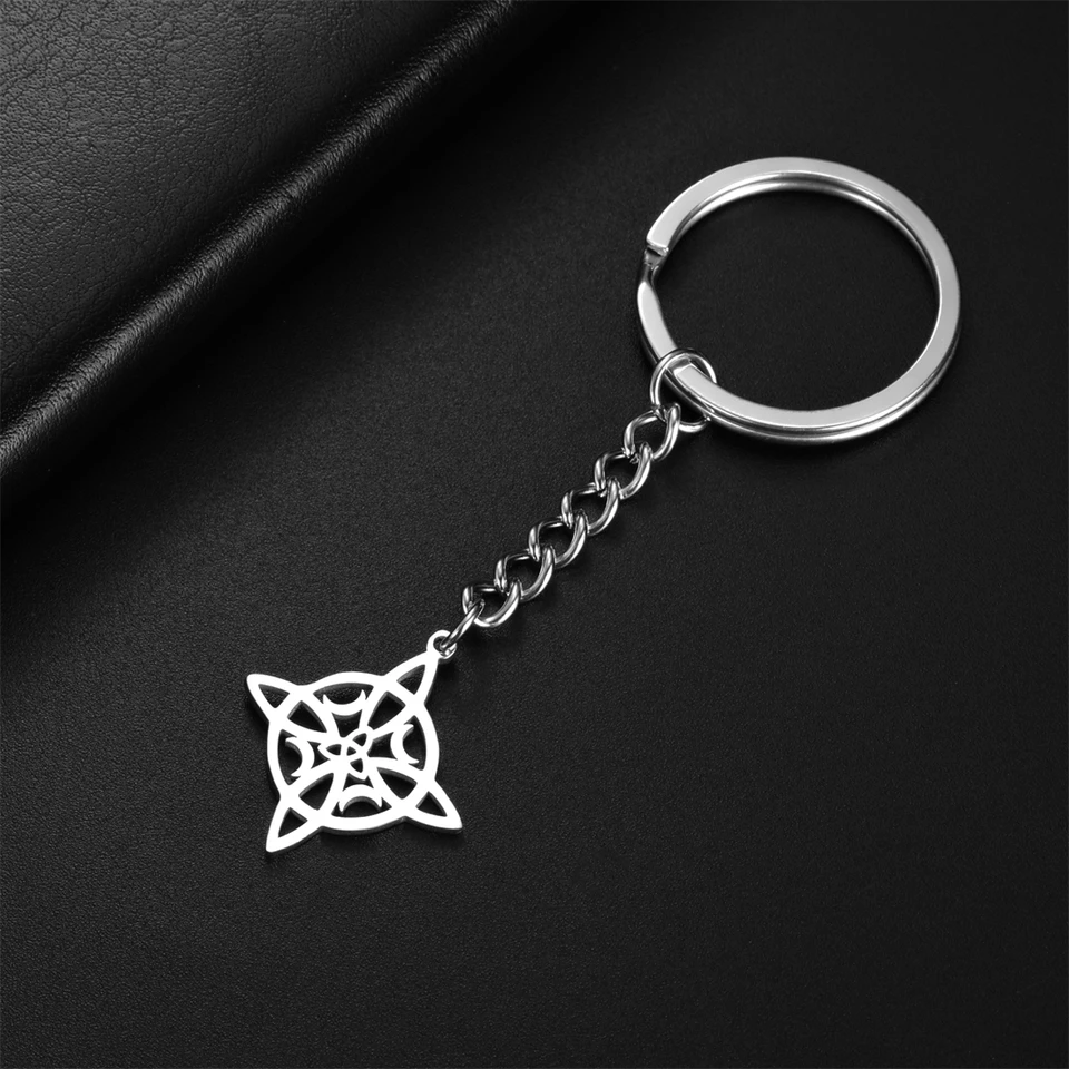 Celtic Knot Keychain – Irish Viking Witchcraft Symbol Keyring In Gold Stainless Steel - View #13