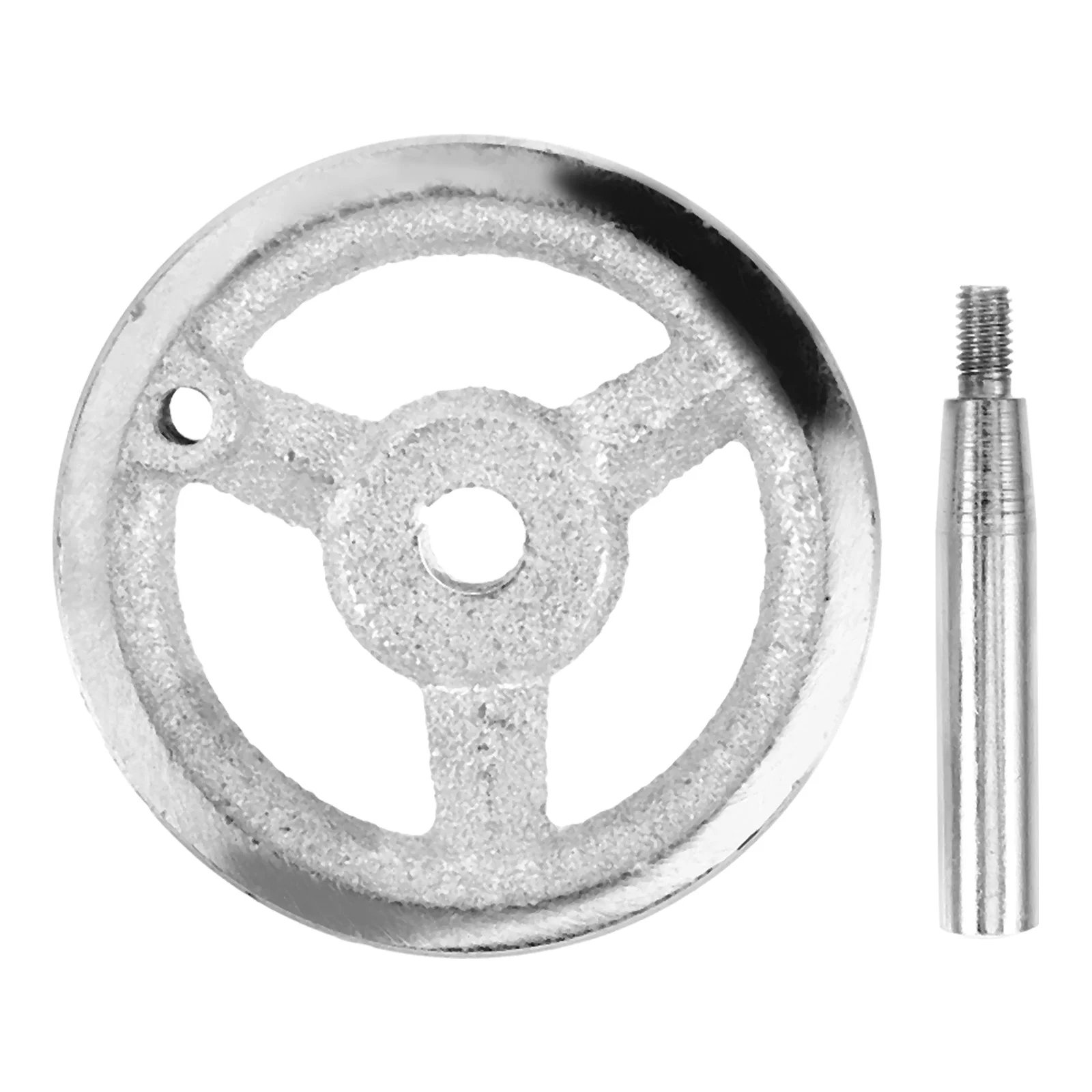 

Cast Iron Hand Wheel Round Crank Handle for Lathe with Revolving Knob Metal Handwheel Mill Mechanical Machine Parts