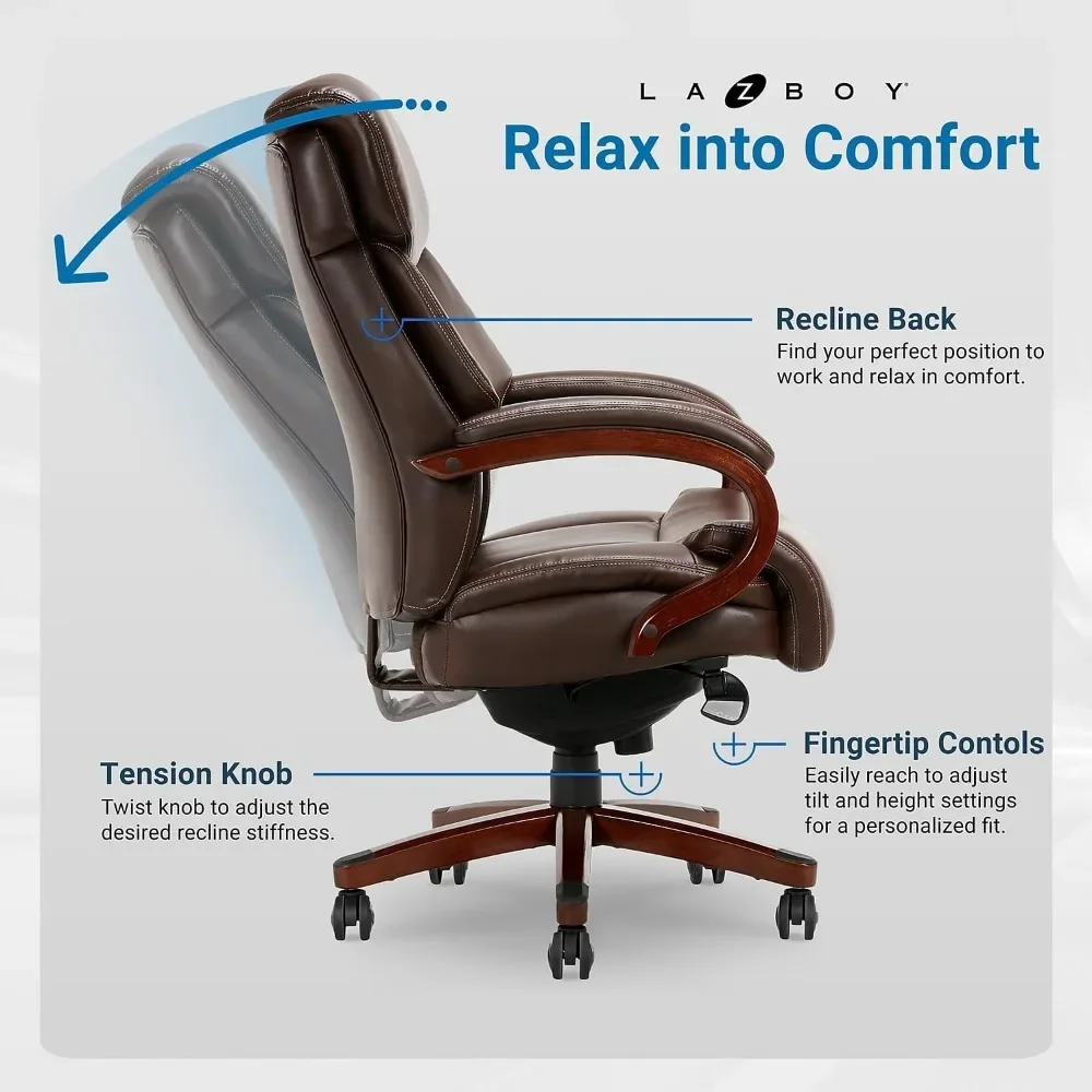 Roast Chestnut Bonded Leather Executive Office Chair Image 6