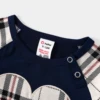 PatPat Family Matching School Grid Letter Print Patch Long Sleeve Pajamas Sets (Flame Resistant) 3