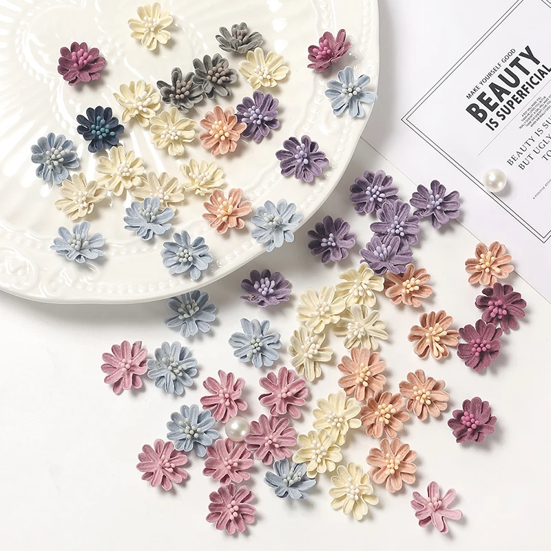 10/20/50 Stück künstliche Blumen, kleine Gänseblümchen, Heimdekoration, Hochzeitsdekoration, künstliche Blumen, DIY-Girlande, Braut-CraftJewelry – Detail 3