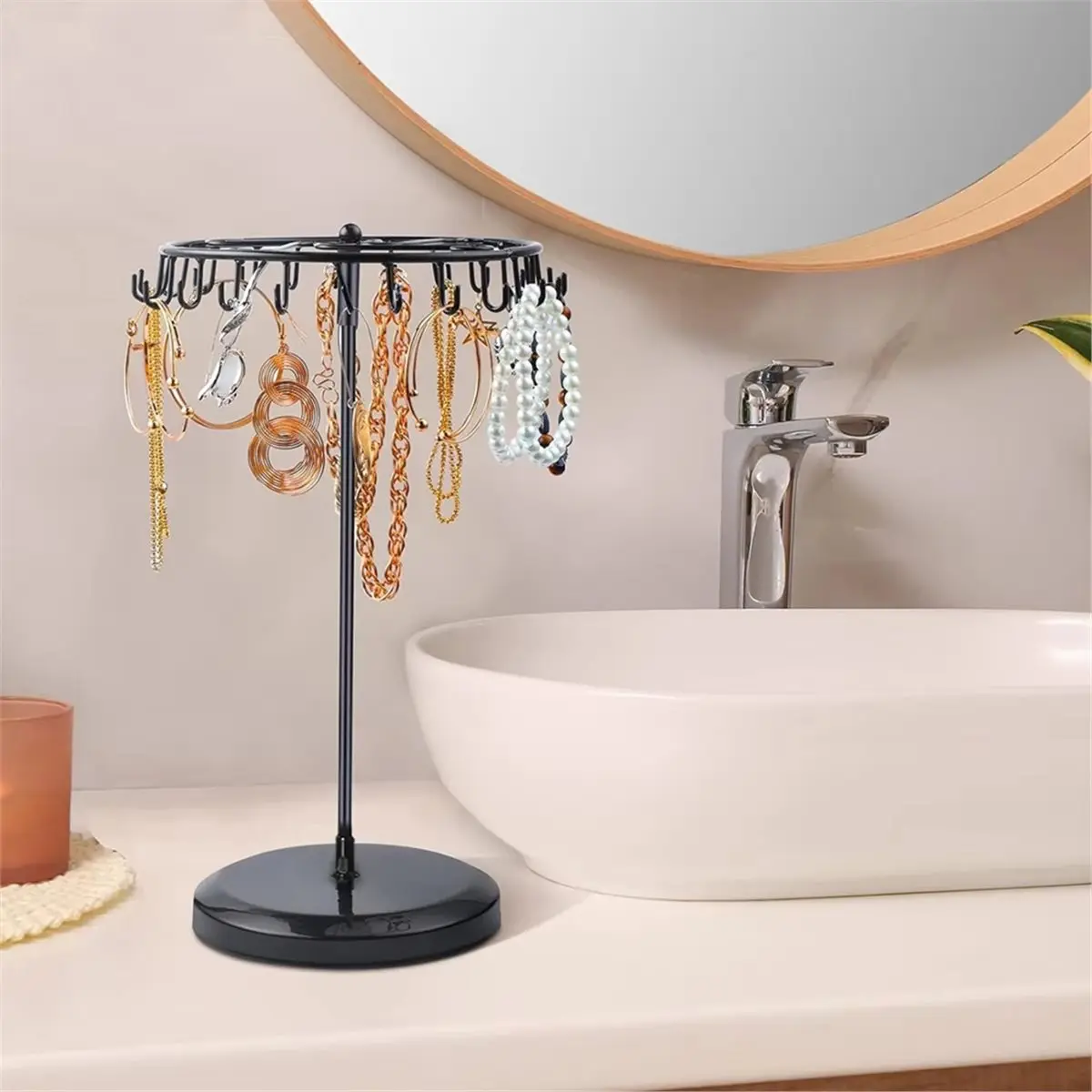2026 New Iron Jewelry Rack, Rotating Necklace Display Rack, Jewelry ...