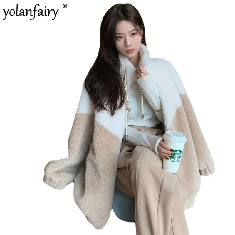 

Pure Wool Coat Women's Colored Wool Fur Jacket Women Baseball Sheep Sheared Artificial Composite Integration Female Clothes FCY