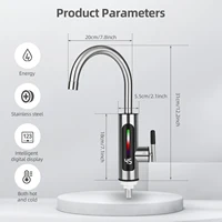 Robinet d'eau chaude et froide électrique instantané sans réservoir 3000W 220V 3sec avec affichage numérique LED chauffe-eau de robinet de cuisine à chauffage rapide 2