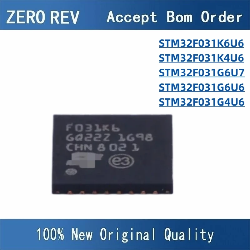

100% New STM32F031K6U6 STM32F031K4U6 UFQFPN32 STM32F031G6U7 STM32F031G6U6 STM32F031G4U6 UFQFPN28 Brand new original chips ic