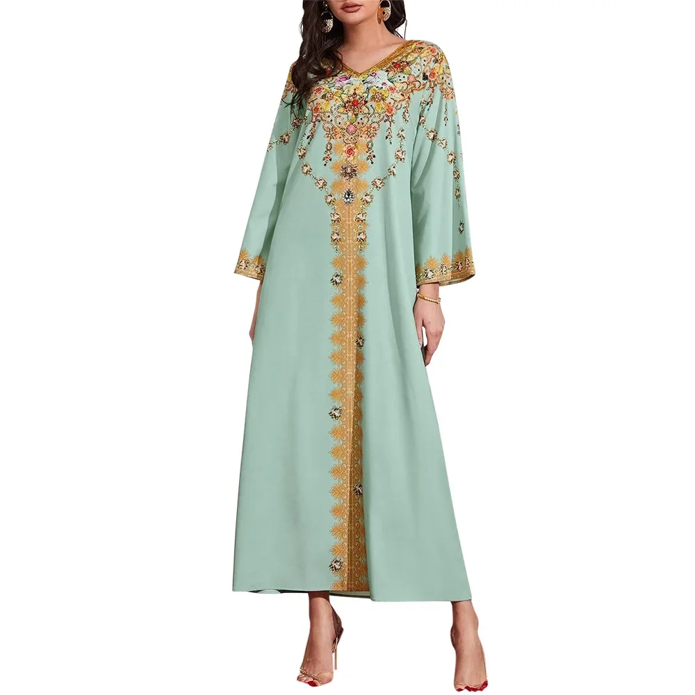 Abaya Dress Ethnic Fashion Printed Robe Muslim Dress