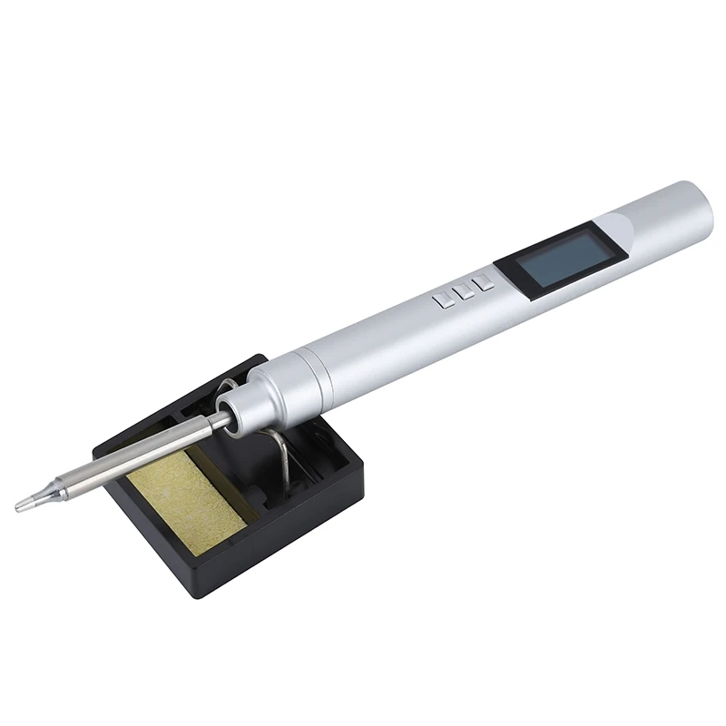 Saldatore Intelligente PTS200 USB-C 65W – Stazione Digitale Con OLED, Compatibile Punte T12/TS, Open Source, Argento