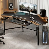 72" Gaming Desk, Wing-Shaped Music Studio Desk, Large Computer Table LED Convertible Monitor Stand Dual Headphone Hanger 1