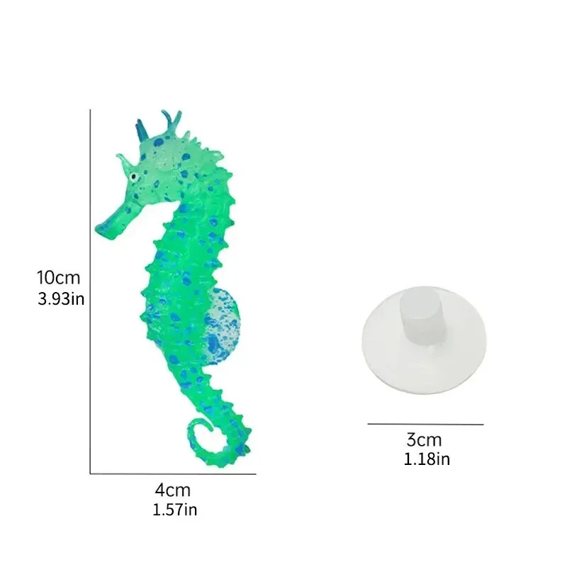 Simulation Seahorse Underwater Landscape Decor Artificial Swim Glow in Dark Seahorse Ornament Decoration for Aquarium Fish Tank