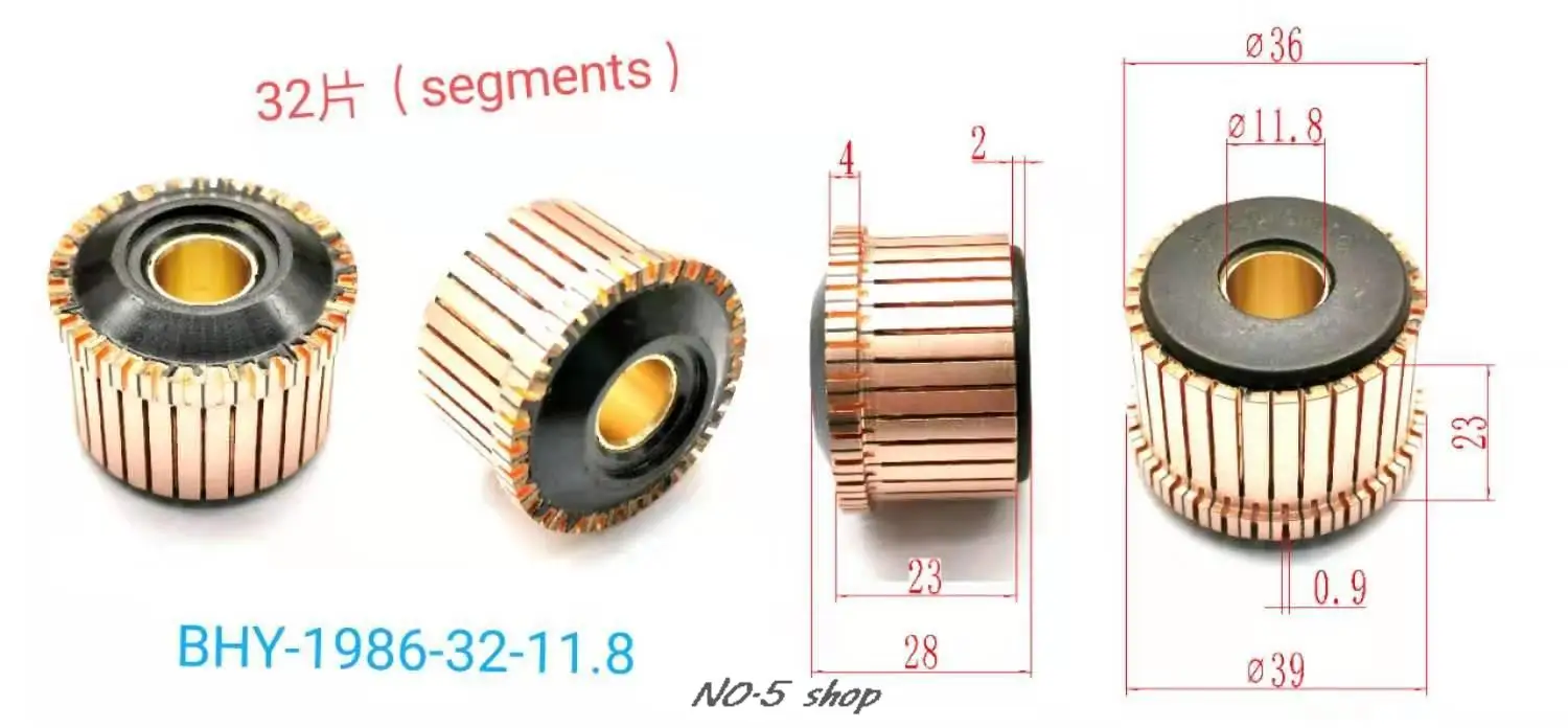 

10Pcs 36x11.8x23(28)x32P Copper Bars Electric Motor Commutator