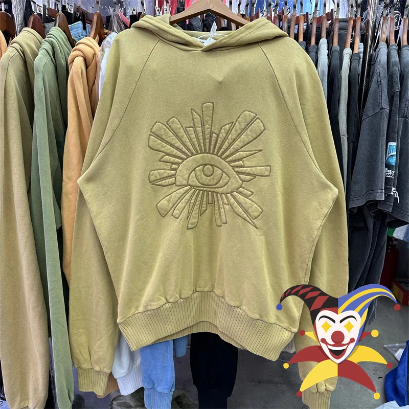 

Washed HOUSE OF ERRORS Eye Embroidery Hoodie Men Women Unisex Vintage Hooded Loose Casual Pullover