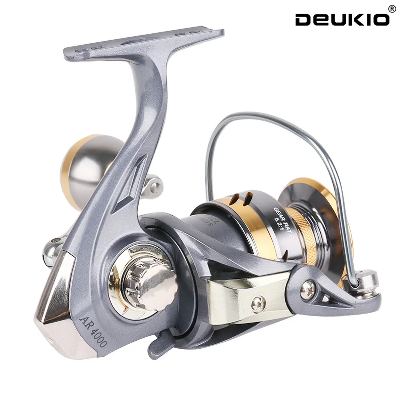 Deukio High intensity cast and cast fishing reel ,Foldable rocker arm  spinning wheel ,Metal grip pill Fishing Wire cup