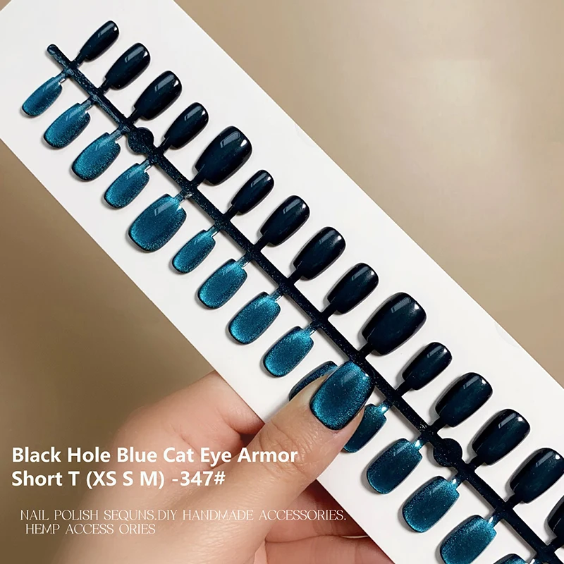 30개 고양이 모양 자석 부착형 네일 예쁜 가짜 손톱 탈부착 가능한 풀 네일 팁 착용 가능한 가짜 손톱 간단한 인조 네일 아트 데코