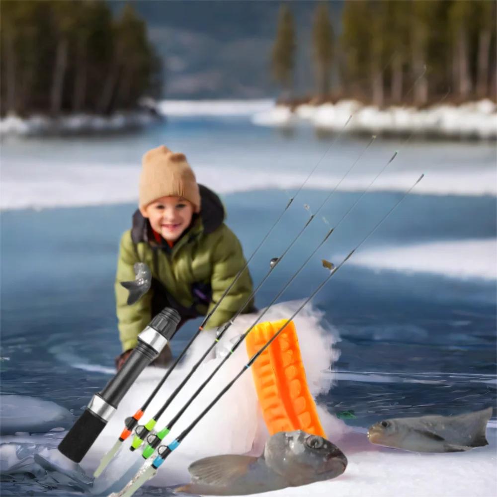 2 Section Winter Ice Fishing Rod 52cm Length Ultralight Design Spinning Rod Spinning Type Ice Fishing Tackle Winter Fishing