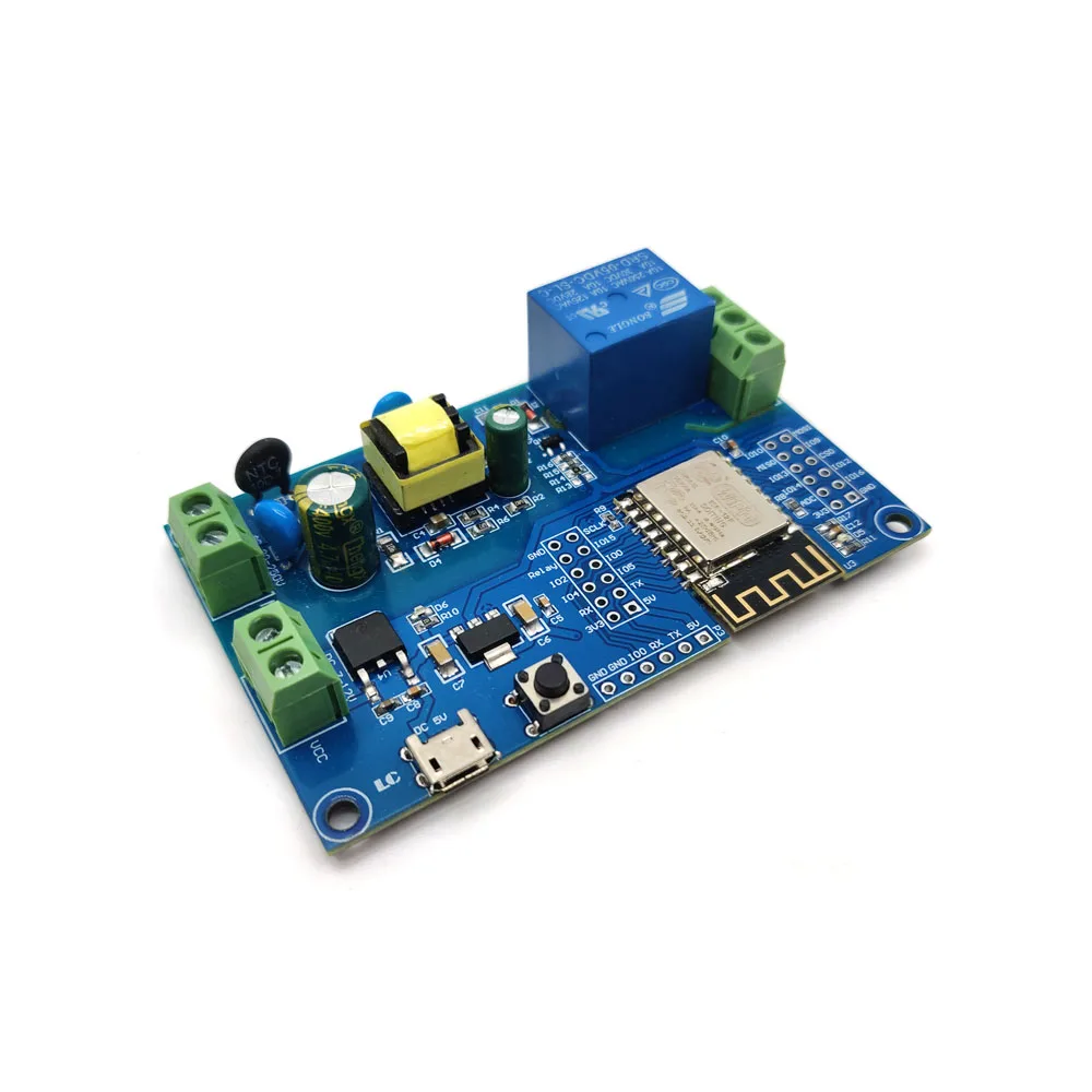 ESP8266 WIFI Wireless Relay Module ESP-12F AC90-250V/DC7-12V/USB5V Power Supply Development Board Remote Control Smart Home rcmall dc7 28 5v power supply esp8266 wifi 2 channel 30a relay module esp 12f development board for arduino