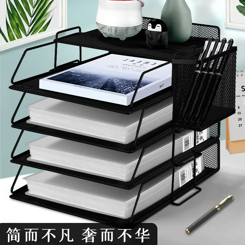 

Metal File Rack, File Box, Office Multi-Storey File Classification Shelf, Desktop Data File Storage