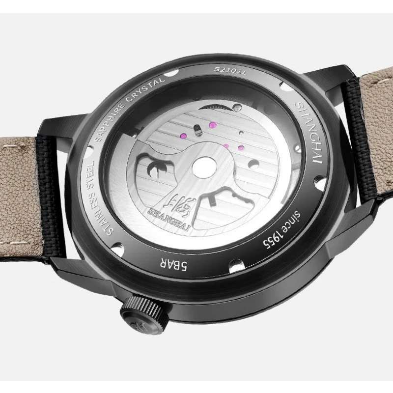 Shanghai Watch Dome Mirror Series Men's Automatic Watches Center Flywheel Waterproof Wristwatch Business Mechanical Watch S2101, Alina Gadgets