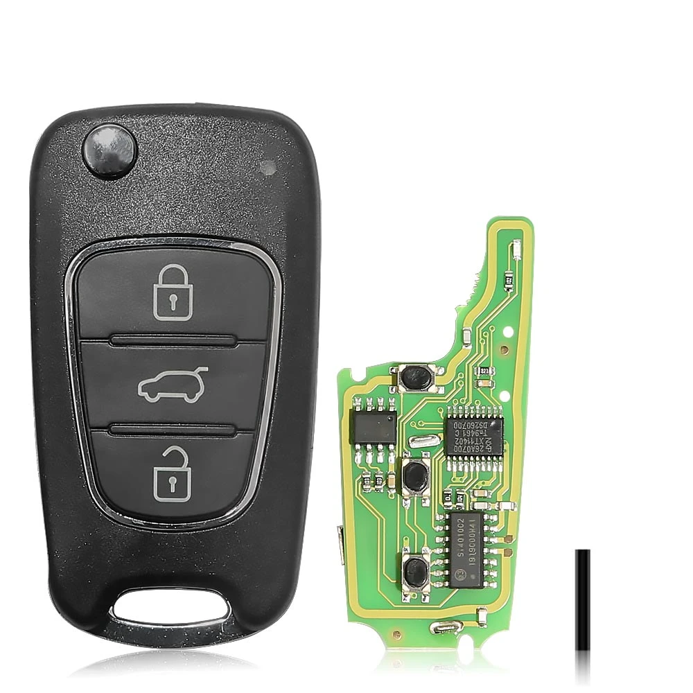 XHORSE XNHY02EN Wireless Universal Remote Key for HYUNDAI Flip 3 Buttons Remotes English Version car tracker