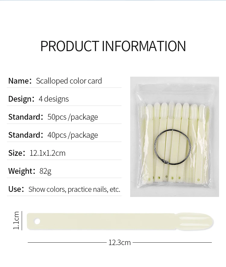 Description Picture 3 of item50pcs Nail Gel Polish Color Display Chart False Nails Tips Showing Card Shelf Clear White Nail Art Varnish Showing Chart Tools