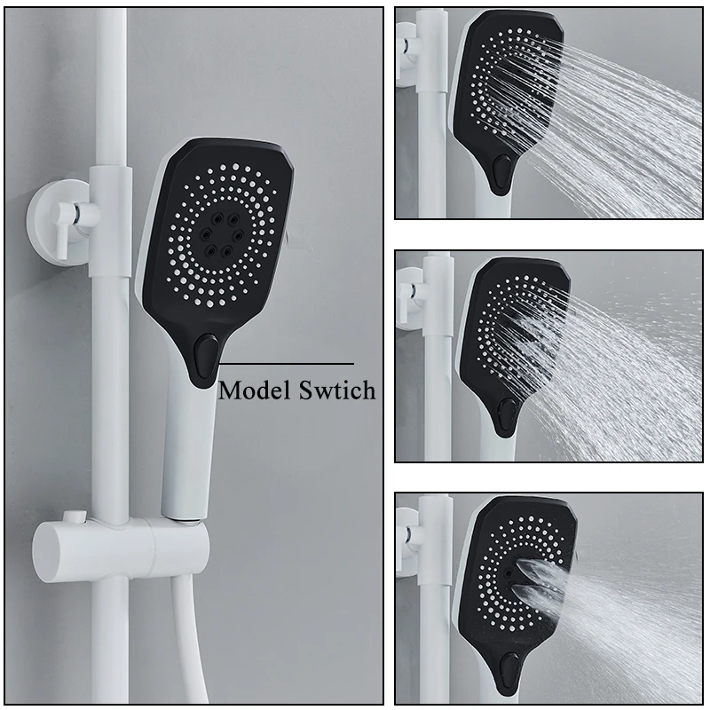 Smart Digital Display Piano Keys Bathroom Shower Faucet 4 Function Wall Mount Brass Rainfall Cold Hot Water Mixer Bathing Crane shower set,shower faucet adapter