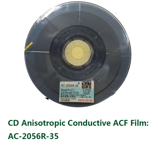 Filme condutor anisotrópico do acf do lcd: AC-2056R-35 AC-2056R-35/1.5*10m  25m 50m 2.0 m 100m 200m novo datecode para o reparo da tela do lcd -  AliExpress