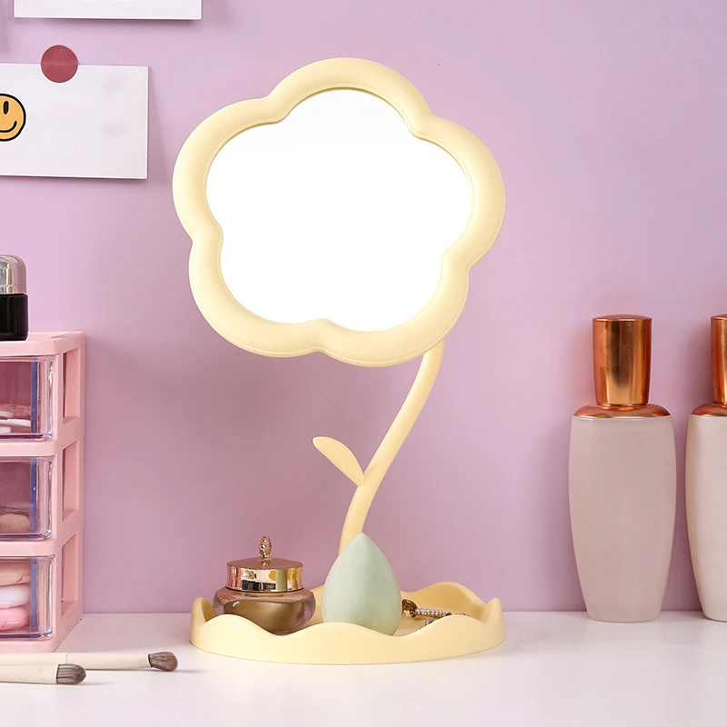 Flower Shaped Makeup Mirror Student Desktop