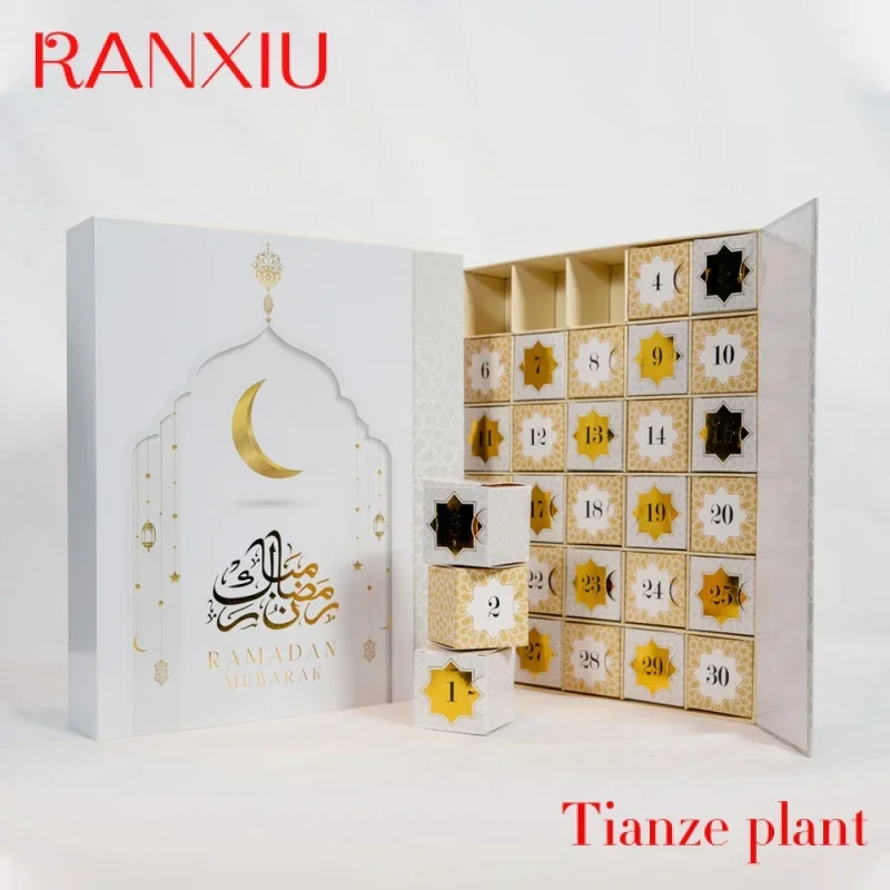 

Custom 30 day empty chocolate personalised countdown ramadan advent calendar kids packaging box