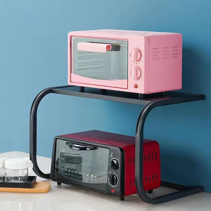 

Kitchen 2-Layer Microwave Holders Rack metal Microwave Oven Shelf rustproof multifunctional stoarge holder stand for Countertop
