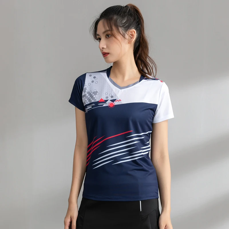 Exercise Women Shirt Table Tennis Badminton Jerseys Training Outdoor Gym Fashion Short Sleeves Breathable Yoga Print Tee