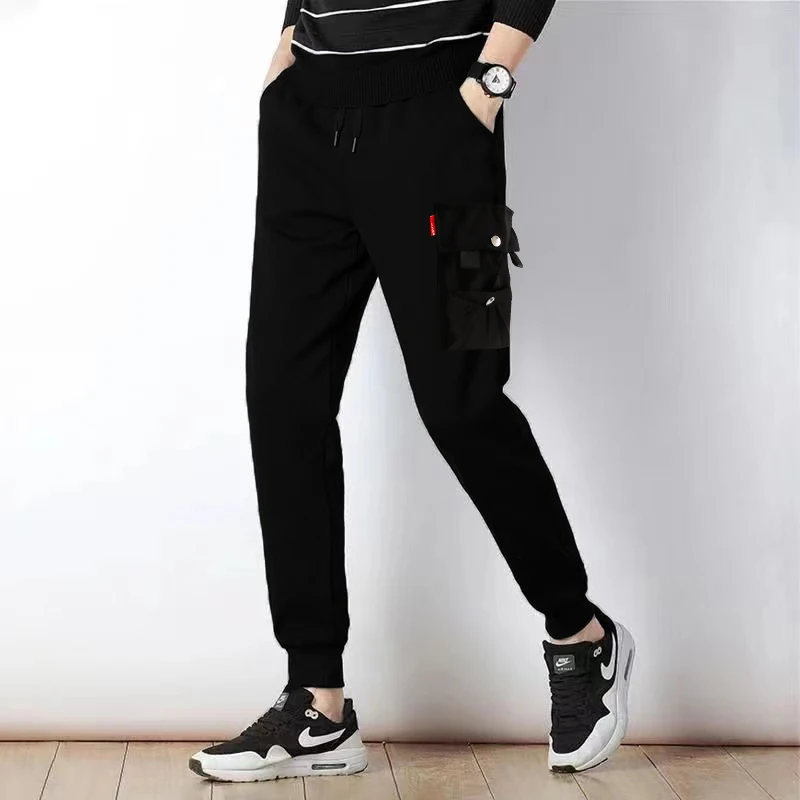 Description Picture 5 of itemWorkwear pants for men's summer thin quick drying oversized sanitary pants with loose sports ties and cropped casual men's pants