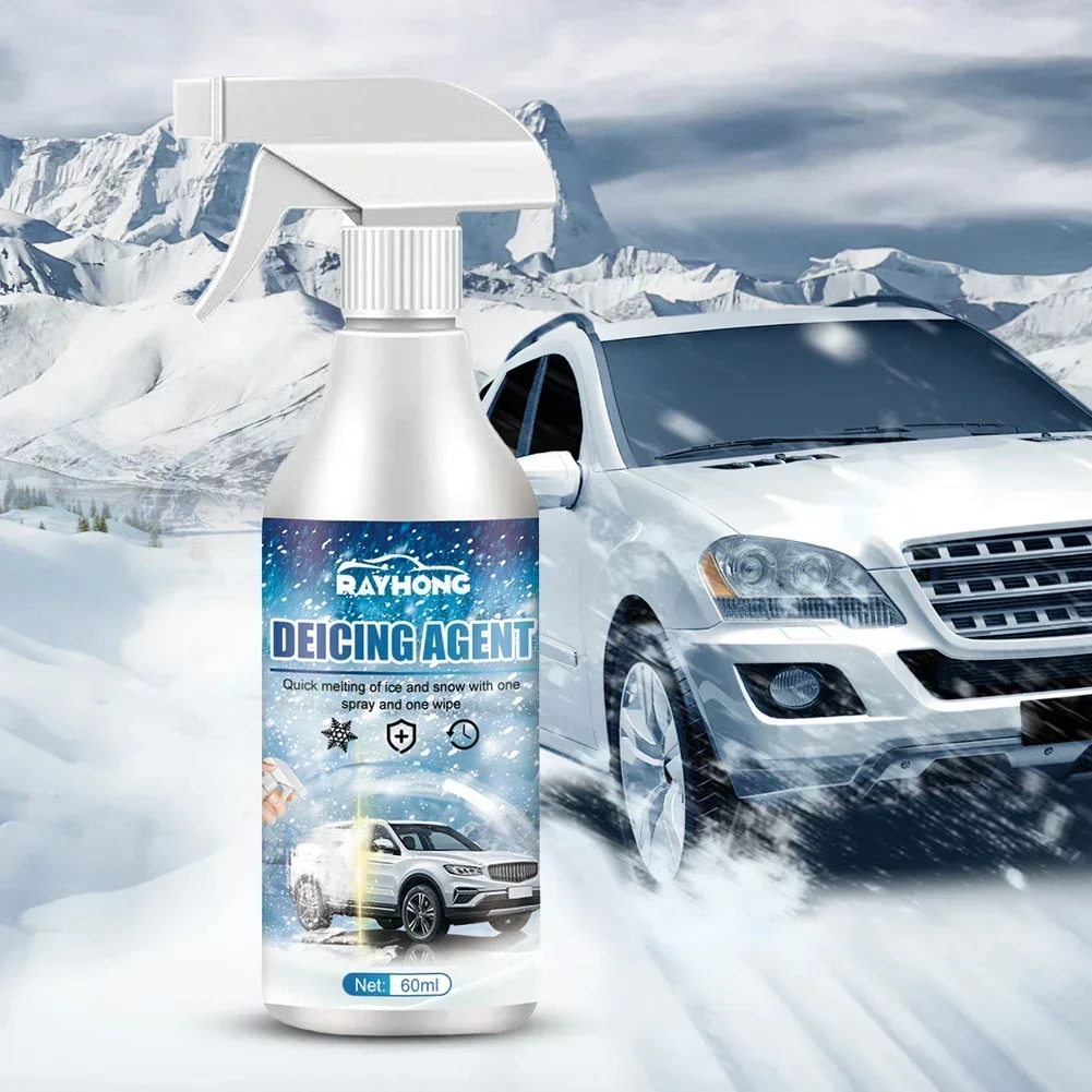 QI4 Winter De Icing Instantly Melts Ice Auto Windshield Deicing Spray Car Window Cleaner 60ML Road Anti Slip Winter Vehicle Supp