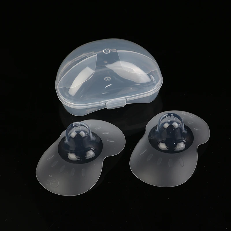 2pcs Silicone Nipple Protectors Feeding Mothers Nipple Shields Protection Cover Breastfeeding with Clear Carrying Case 4