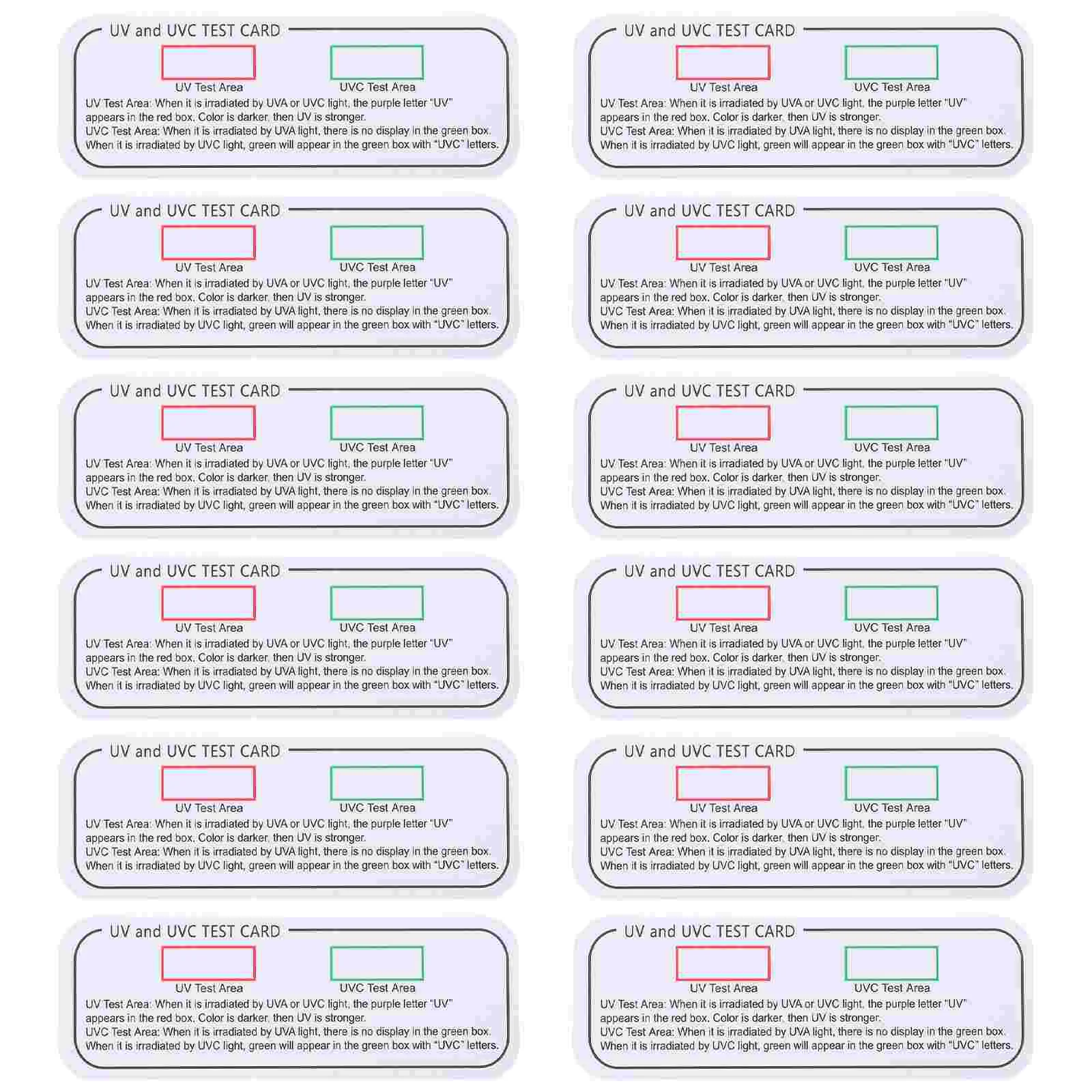 

Light Test Cards UVA UVC Test Cards Light Wavelength Indicator Cards